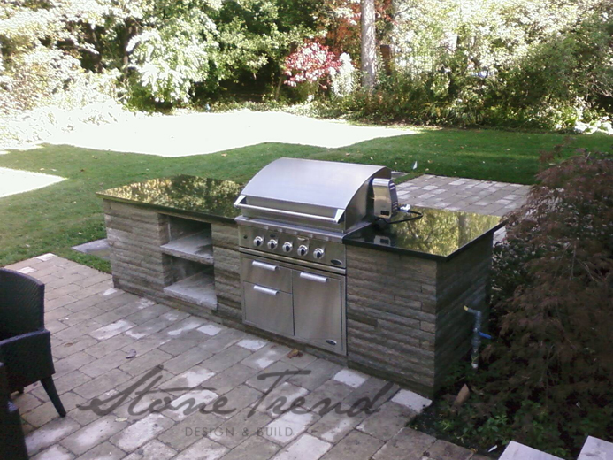 Outdoor barbeque granite island countertop
